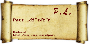 Patz Lázár névjegykártya
